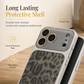 Leopard Print Phone Case with Big Window Camera Protection