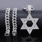 ✨Hip Hop Iced Out Rhinestone Hollow Star of David with 50cm Chain