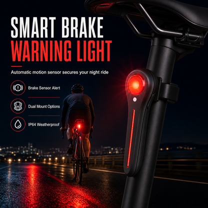 🚴Rechargeable Bicycle Brake Taillight Bike Rear☑️Safety Light for Road and Mountain Cycling