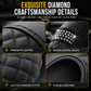 ✨Buy 1 Get 1 Free✨Rhinestone Steering Wheel Cover – Quilted PU Leather & Sparkling Details for a Glam Car Interior ❤️⭐