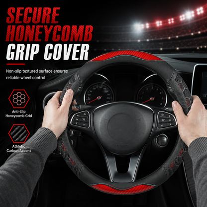 📢📢50% OFF !! ⏰Universal Non Slip Car Steering Wheel Cover Sporty Soccer Honeycomb Texture Steering Wheel Protector