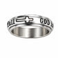 Silver Titanium Steel Spinner Ring with God Is Within Her She Will Not Fall Engraving
