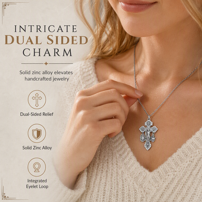 ✨50% OFF✝️Zinc Alloy Pardon Crucifix with and Saint Benedict Medals Religious Charm for Jewelry Making