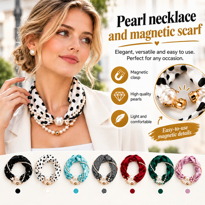 Magnetic Clasp Pearl Scarf Necklace
