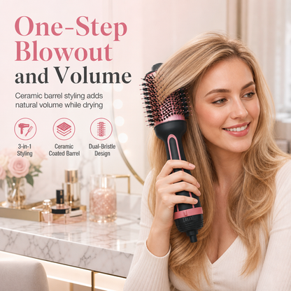 Multi Functional Hair Dryer Brush and Hot Air Styler for Hair Straightening and Curling Wet and Dry Hair