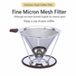 Reusable 304 Stainless Steel Double Layer Pour Over Coffee Filter Cone Drip Coffee Maker Funnel for 1 to 4 Cups