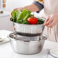 Household Thickened Stainless Steel 3-piece Vegetable Chopping and Draining Basket Set