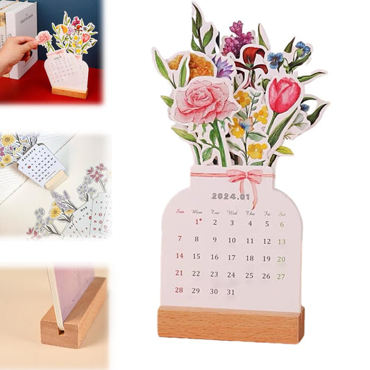 💐2024 Bloomy Flowers Desk Calendar