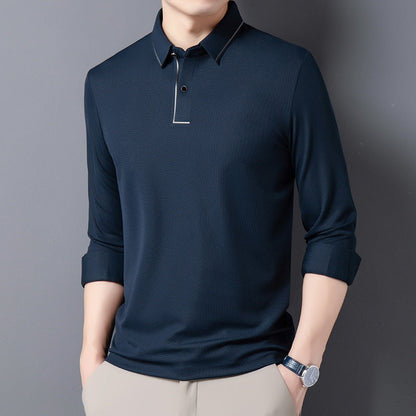New long-sleeved lapel business casual POLO shirt
