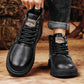 Men's Vintage PU Leather Lace-Up Boots