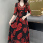 🔥New Year Promotion 50%OFF🔥Women's V-Neck Floral Waist-Slimming Long Dress