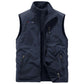 Men's Stand Collar Plush-lined Reversible Vest