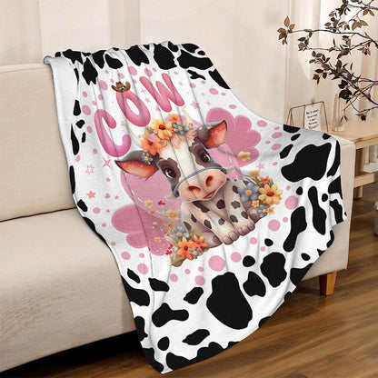 Ultra Soft & Fluffy Cow Print Blanket